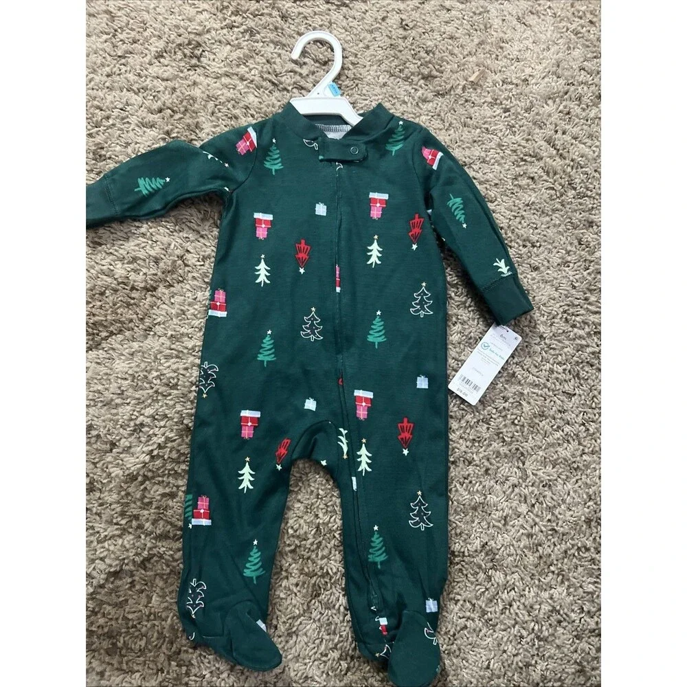 Carter’s Baby Green Trees 100% Cotton Long-sleeve Sleep&play Pajamas‎ 6 Months